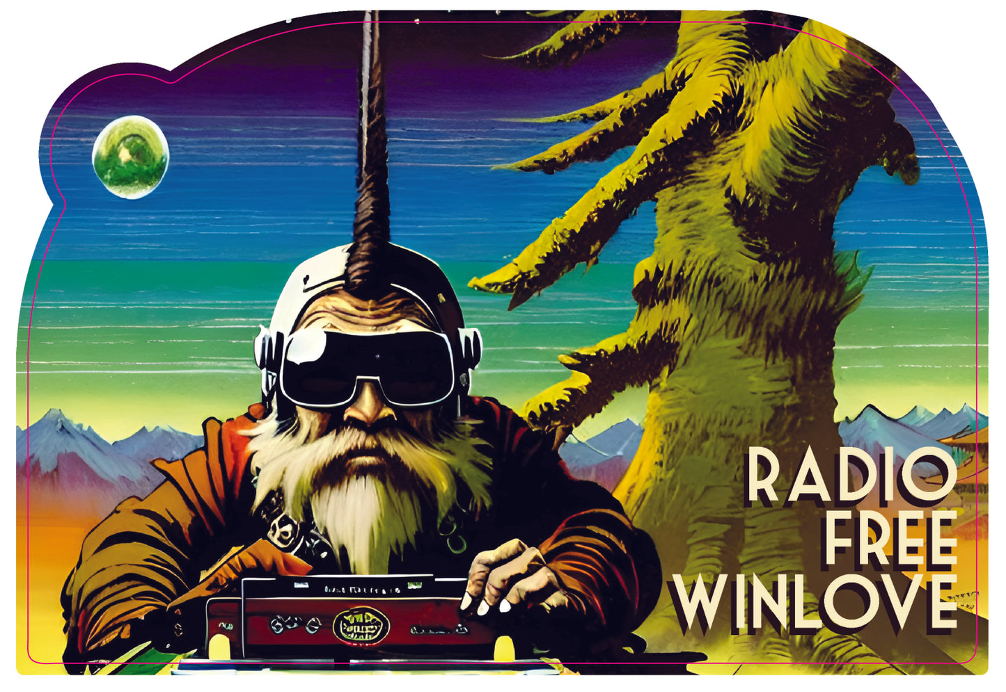 Samurai DJ Gnome 2 Sticker