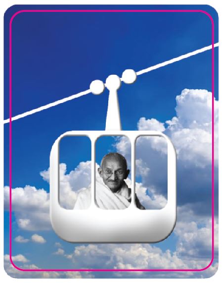 Ghandi on a Gondola Sticker
