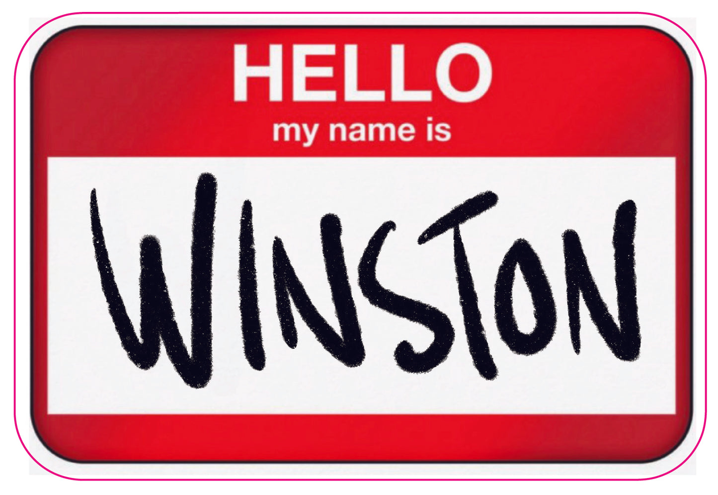 Hello My Name Is Winston Sticker