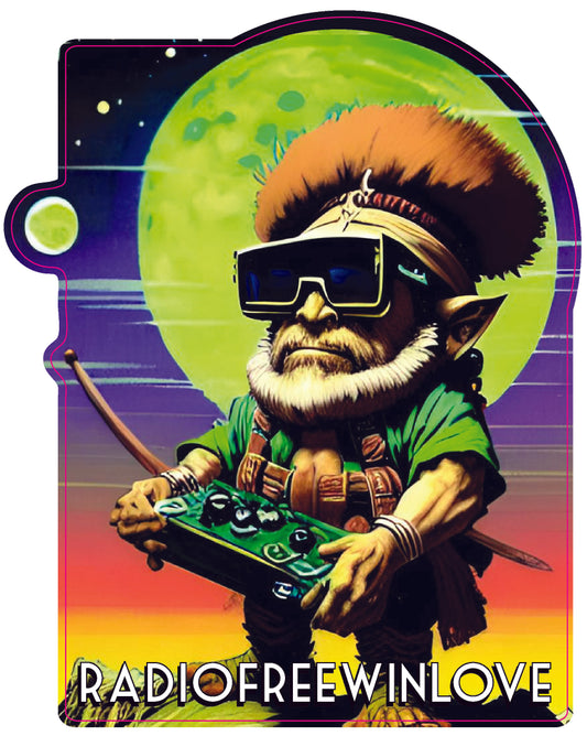 Samurai DJ Gnome 3 Sticker