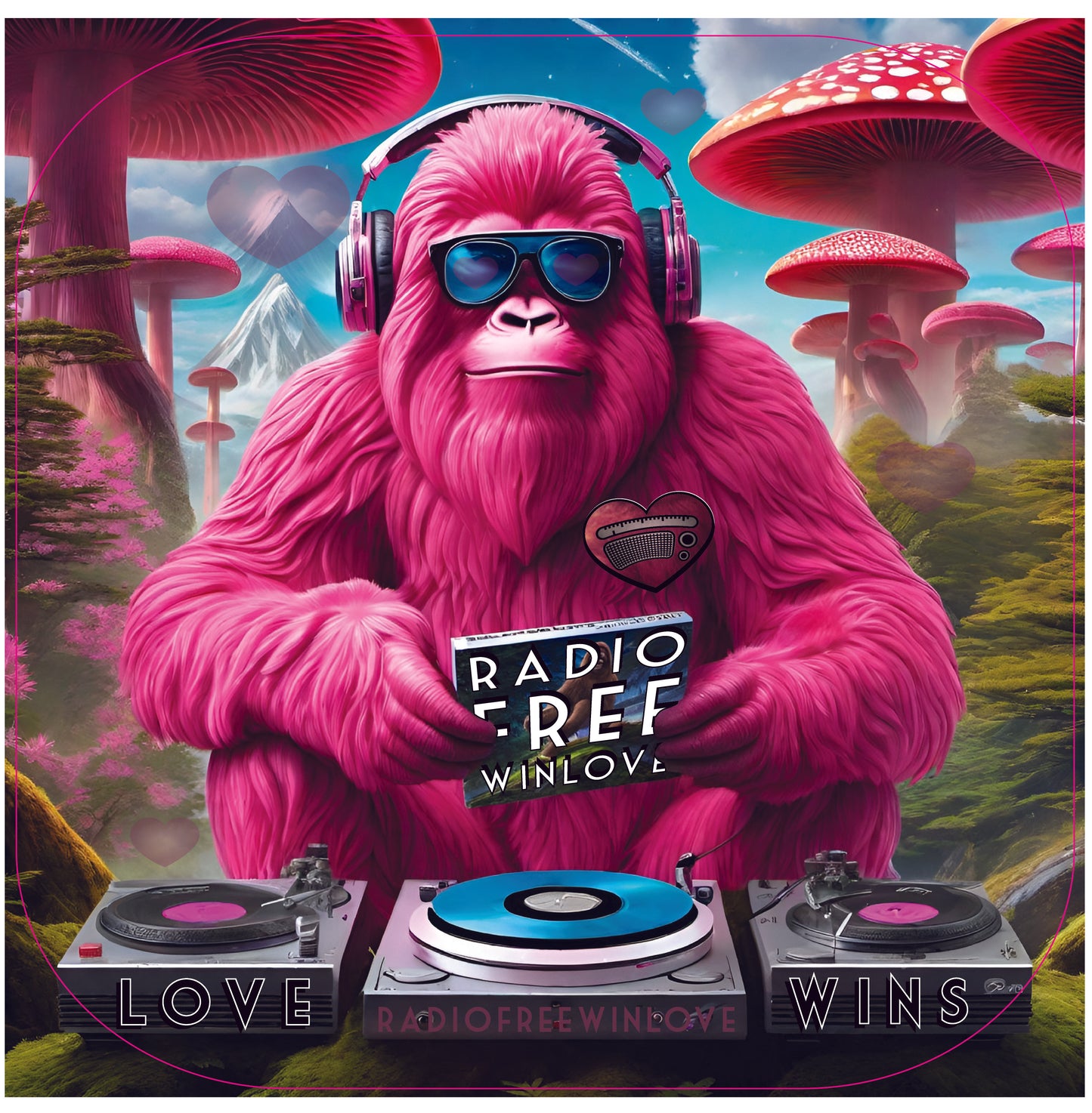 Pink Sasquatch DJ Sticker