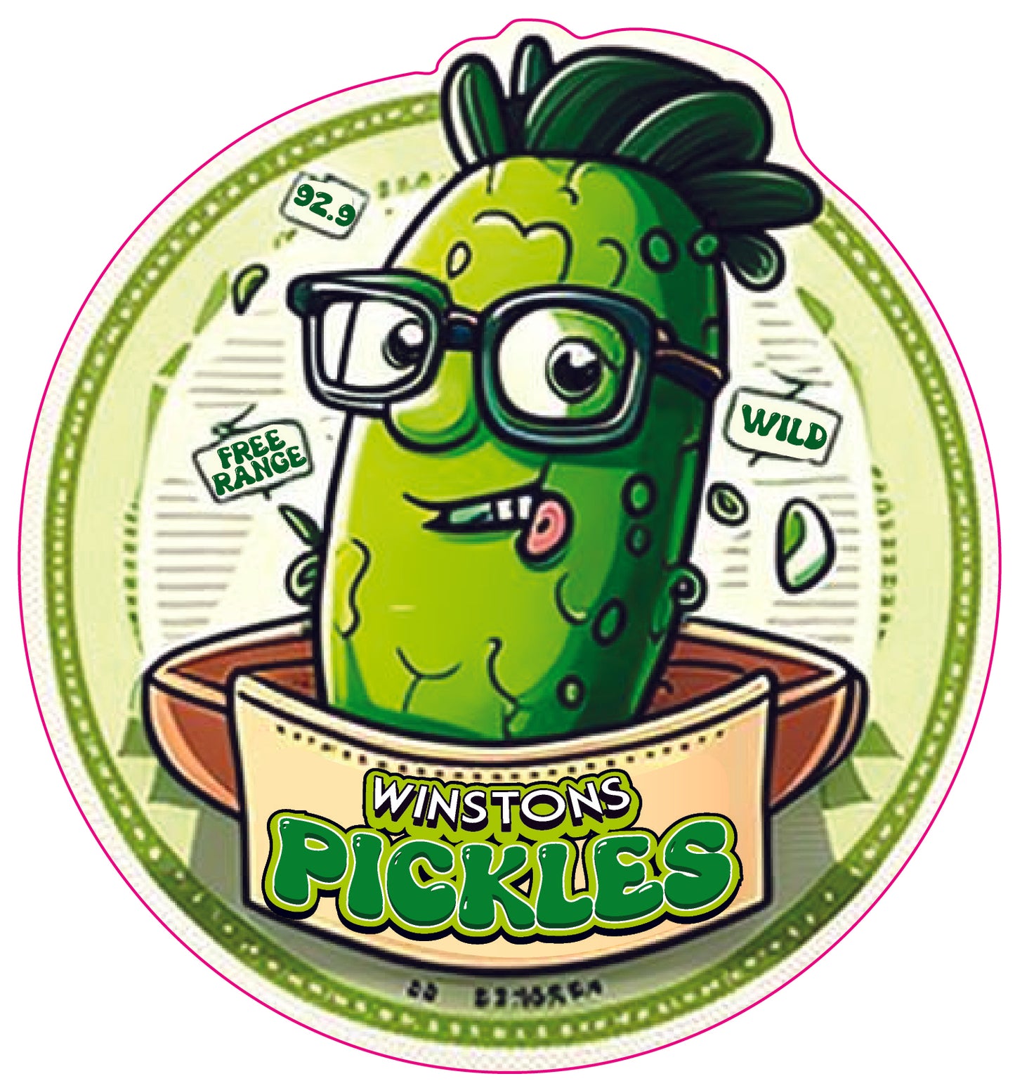 Winstons Finest Pickles Sticker
